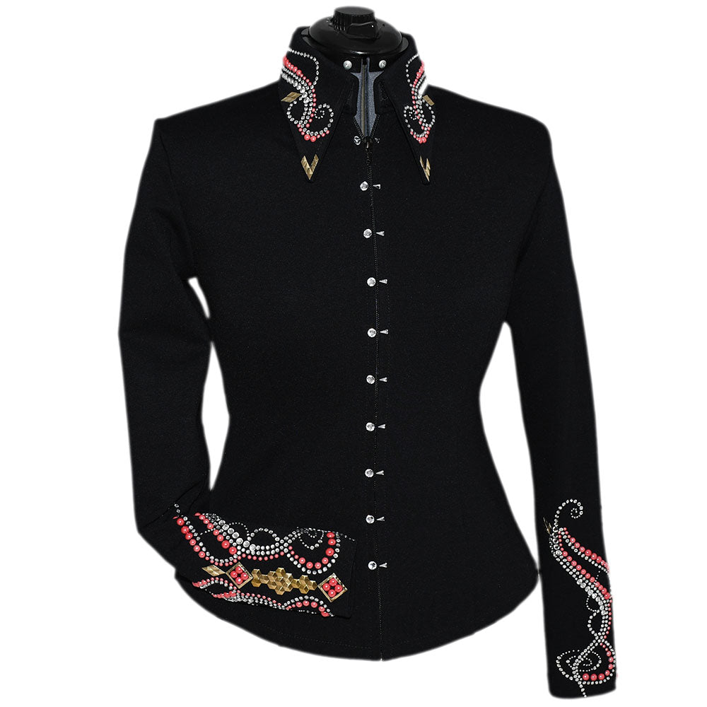 Show Clothes - Crimson Gold Show Shirt (S/M) - Lisa Nelle