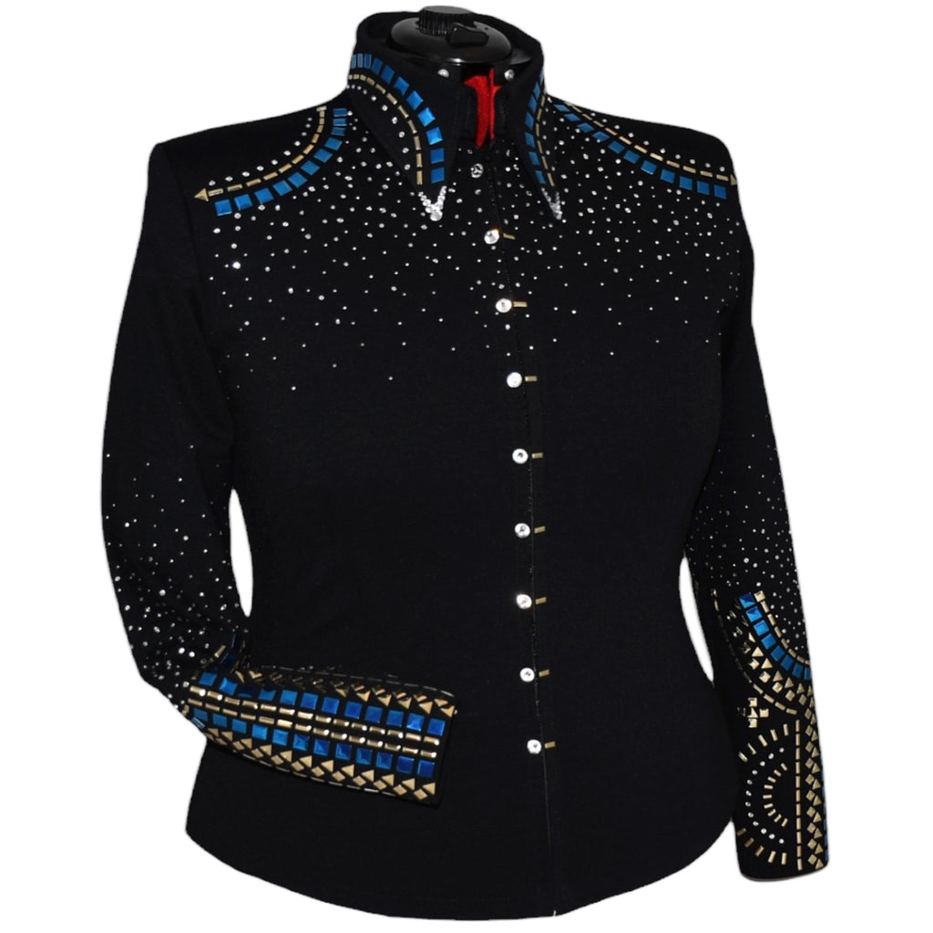 Show Clothes - Blue and Gold All Day Jacket (2X) - Lisa Nelle