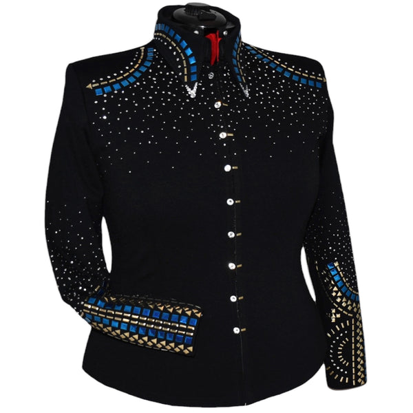 Show Clothes - Blue and Gold All Day Jacket (2X) - Lisa Nelle