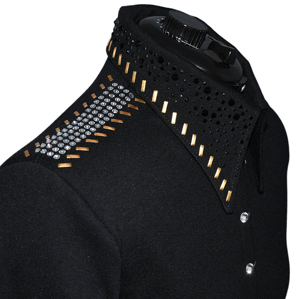 Show Clothes - Black and Gold Show Shirt (M) - Lisa Nelle