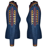 Show Clothes - Denim, Gold, Red and Black Show Shirt (L) - Lisa Nelle