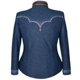 Show Clothes - Denim and Leather Show Shirt (2X) - Lisa Nelle