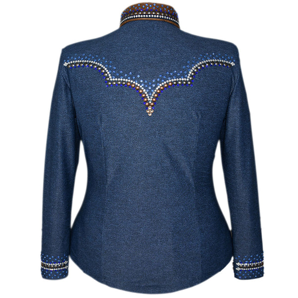 Show Clothes - Denim and Leather Show Shirt (2X) - Lisa Nelle
