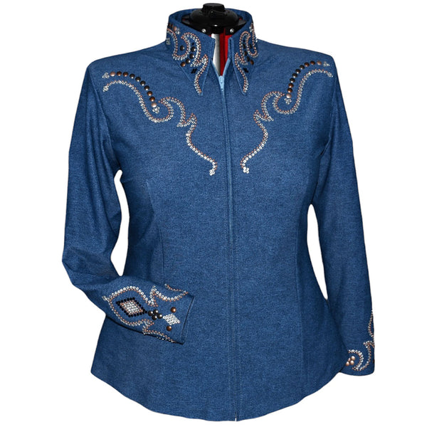 Denim Western Show Shirt (3X/4X)