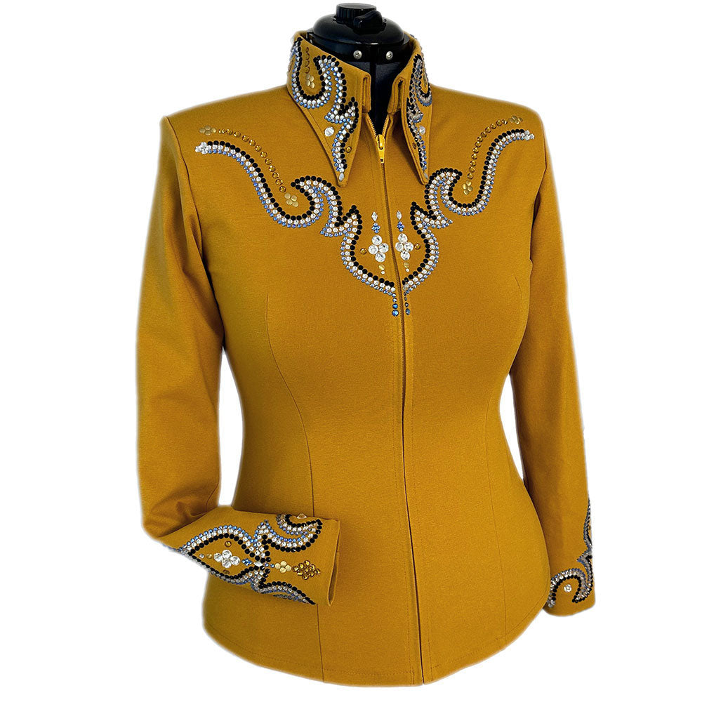 Show Clothes - Golden Light Sapphire Show Shirt (L) - Lisa Nelle