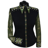 Show Clothes - Olive and Gold Show Shirt (S/M) - Lisa Nelle