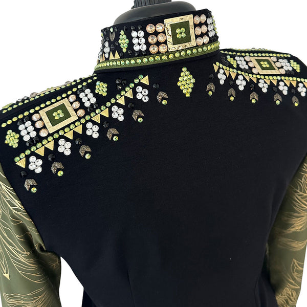 Show Clothes - Olive and Gold Show Shirt (S/M) - Lisa Nelle