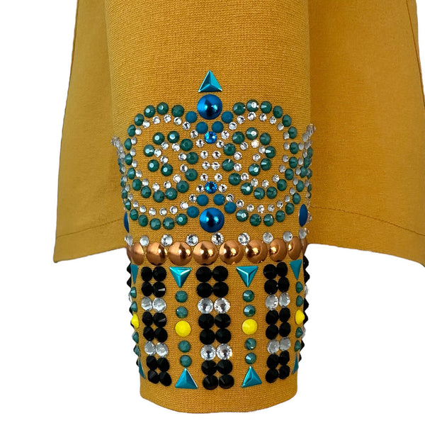 Show Clothes - Mustard, Teal and Black Show Shirt (XL/1X) - Lisa Nelle