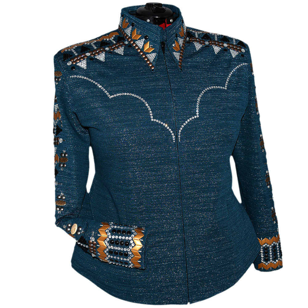 Show Clothes - Sparkle Denim Show Shirt (5X) - Lisa Nelle