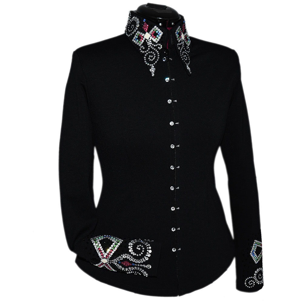 Show Clothes - Crystal Bows Show Shirt (XS/S) - Lisa Nelle