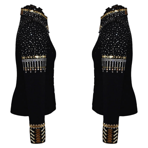 Show Clothes - Golden Faux Fringe Show Shirt - Lisa Nelle