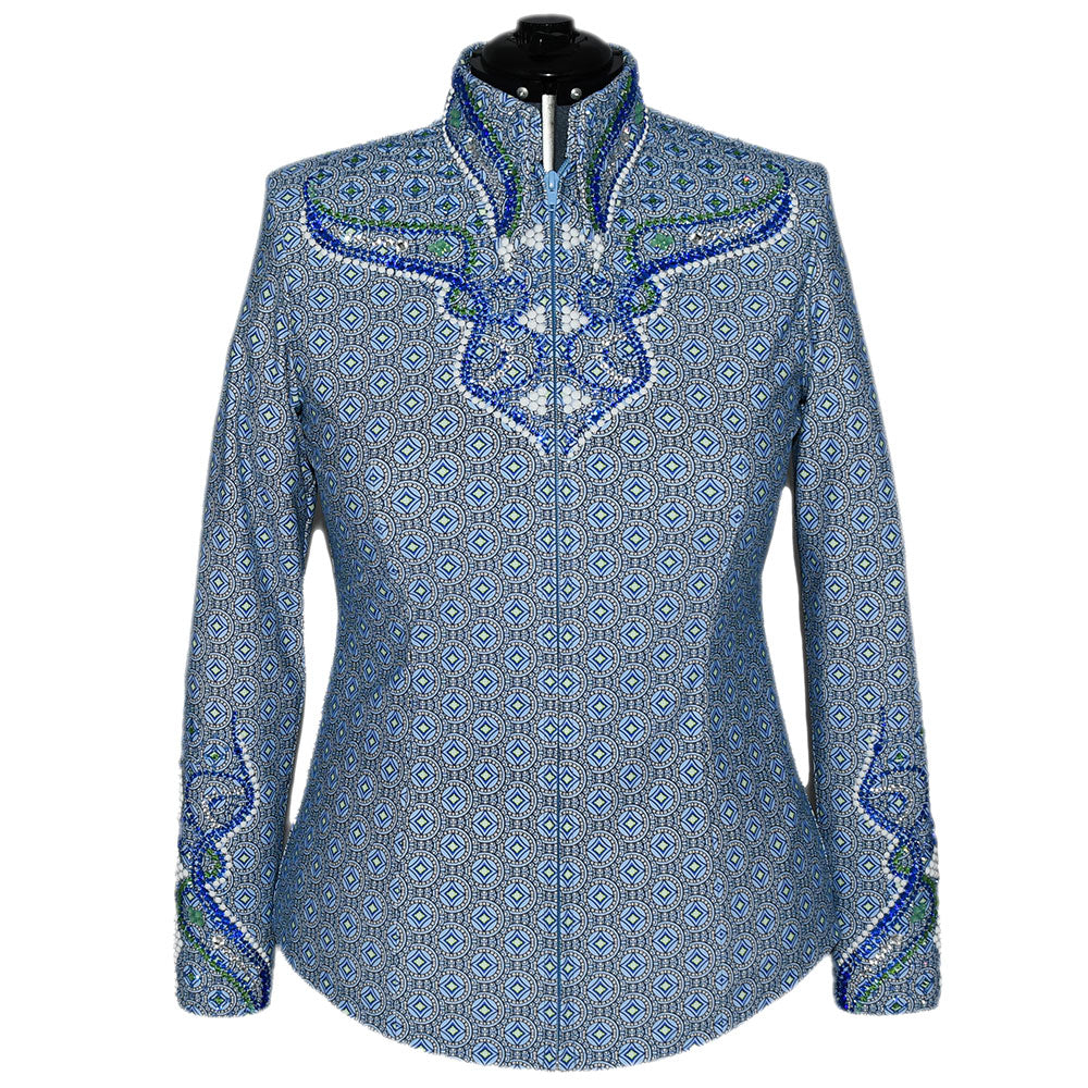 Show Clothes - Blue and Green Show Shirt (XL) - Lisa Nelle