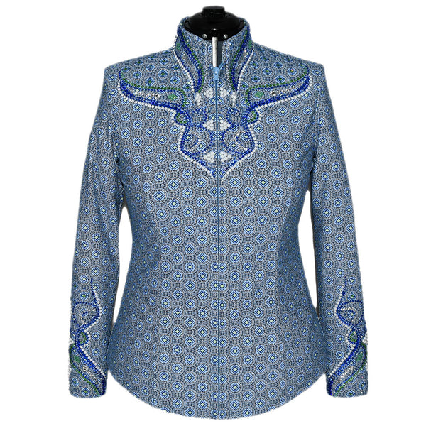 Show Clothes - Blue and Green Show Shirt (XL) - Lisa Nelle