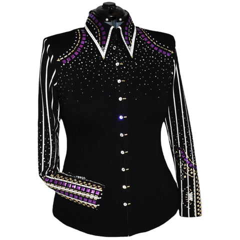 Purple, Gold and White Stripes Show Shirt (XL)