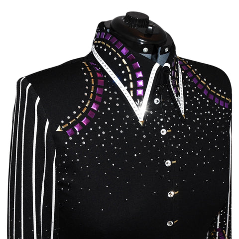 Purple, Gold and White Stripes Show Shirt (XL)