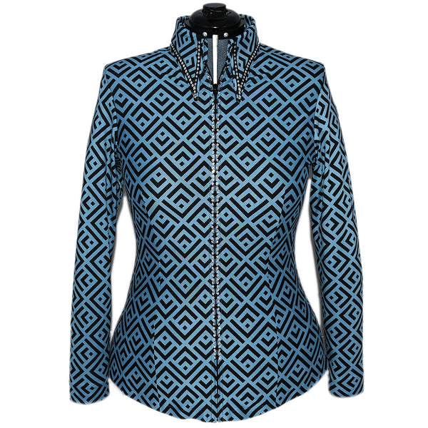 Show Clothes - Light Blue and Black Show Shirt (L) - Lisa Nelle