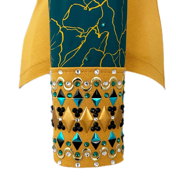 Show Clothes - Golden Teal Show Shirt (XS/S) - Lisa Nelle