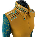 Show Clothes - Golden Teal Show Shirt (XS/S) - Lisa Nelle