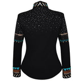 Turquoise and Brown Fringe Show Shirt (L)