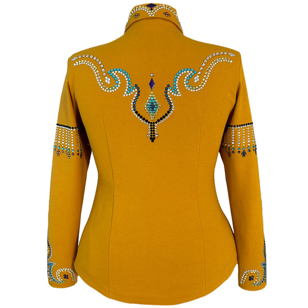 Show Clothes - Golden Fringe Show Shirt (1X) - Lisa Nelle