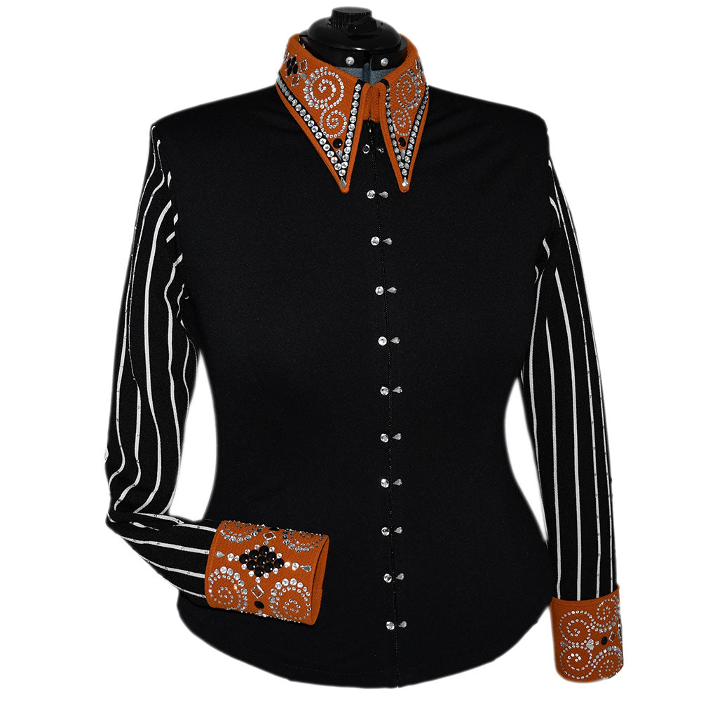 Show Clothes - Whiskey Stripes Show Shirt (L) - Lisa Nelle