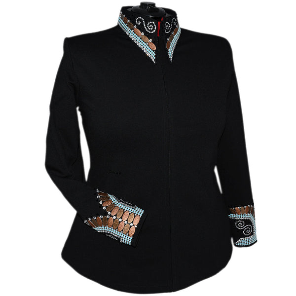 Show Clothes - Copper and Turquoise All Day Jacket (3X/4X) - Lisa Nelle