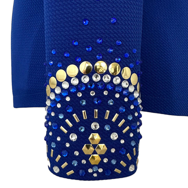 Show Clothes - Royal and Gold Show Shirt (1X/2X) - Lisa Nelle