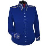 Show Clothes - Royal and Gold Show Shirt (1X/2X) - Lisa Nelle