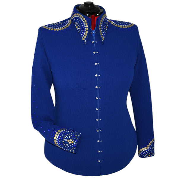 Show Clothes - Royal and Gold Show Shirt (1X/2X) - Lisa Nelle