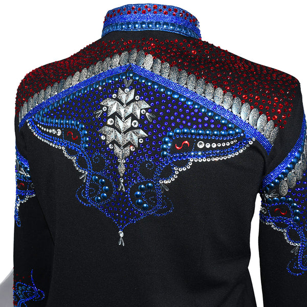 Show Clothes - Sapphire and Red All Day Jacket (5X) - Lisa Nelle
