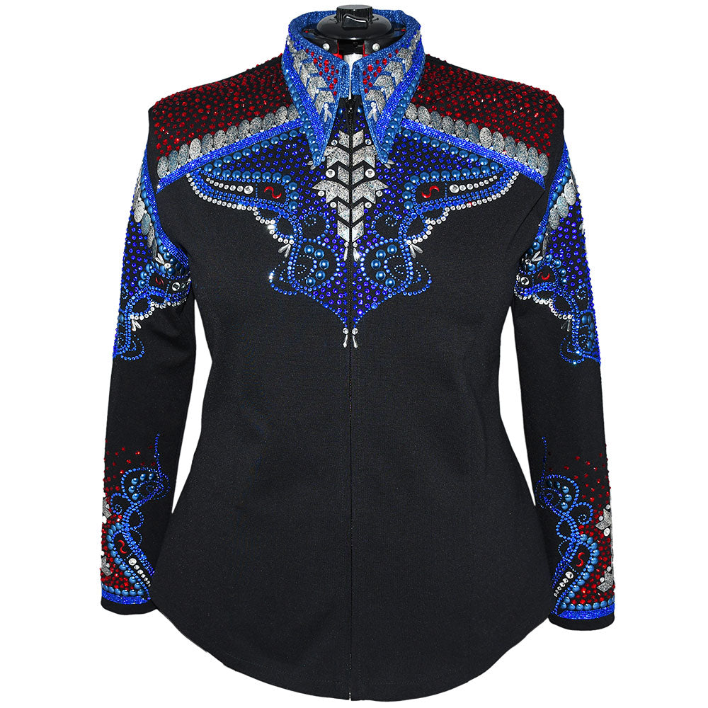 Show Clothes - Sapphire and Red All Day Jacket (5X) - Lisa Nelle