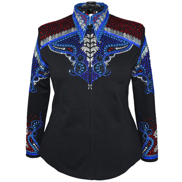 Show Clothes - Sapphire and Red All Day Jacket (5X) - Lisa Nelle
