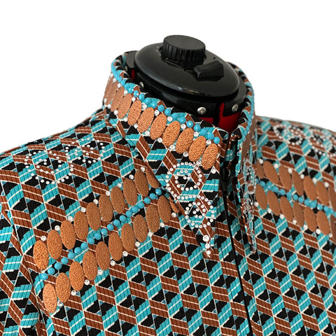 Copper and Teal Show Shirt (1X)