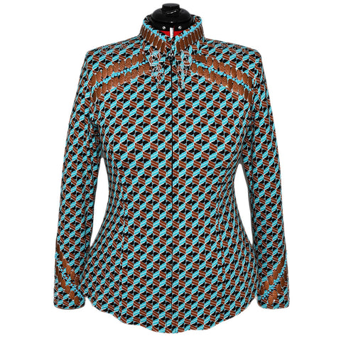 Copper and Teal Show Shirt (1X)