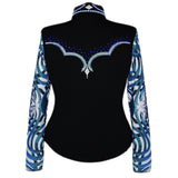 Show Clothes - Western Blues Show Shirt (L) - Lisa Nelle