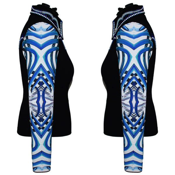 Show Clothes - Western Blues Show Shirt (L) - Lisa Nelle