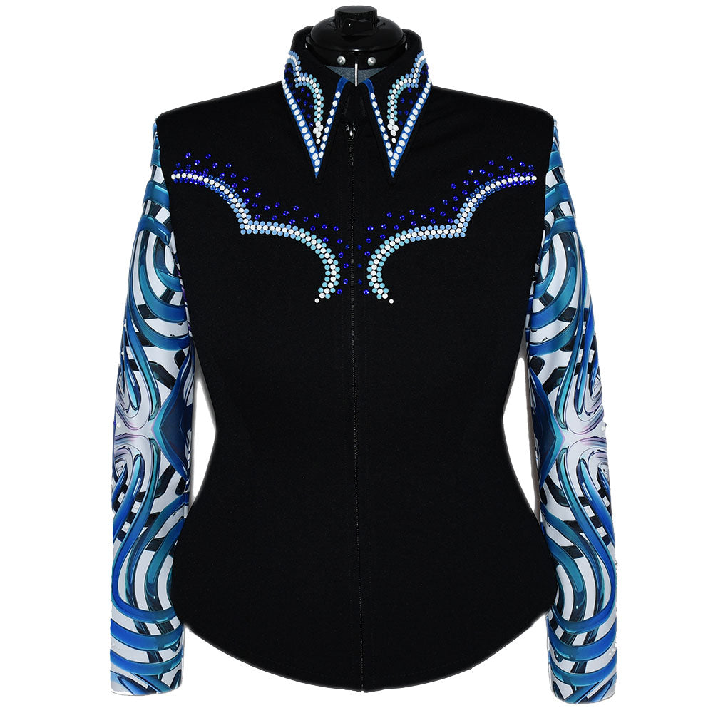Show Clothes - Western Blues Show Shirt (L) - Lisa Nelle