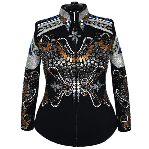 Blue, Brown and Crystal Showmanship Jacket (1X/2X)