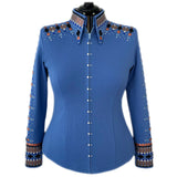 Show Clothes - Blue Rosé Show Shirt (XL) - Lisa Nelle