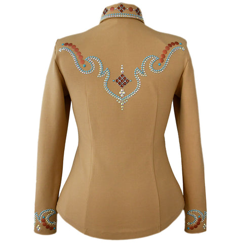 Tan and Turquoise Western Show Shirt (M)