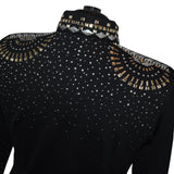 Show Clothes - Light Denim Blue and Gold All Day Jacket (1X/2X) - Lisa Nelle