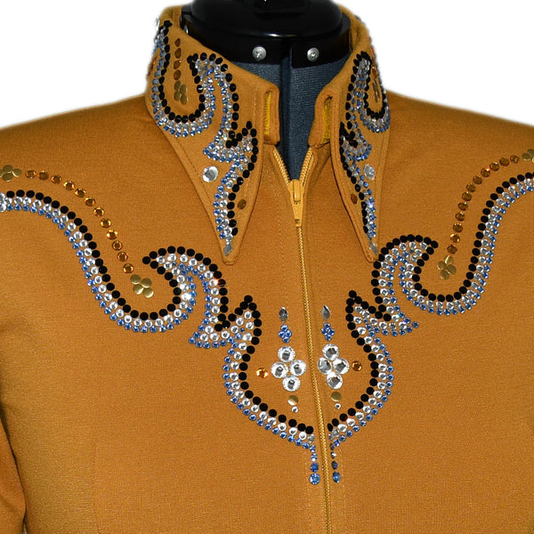 Show Clothes - Golden Light Sapphire Show Shirt (L) - Lisa Nelle