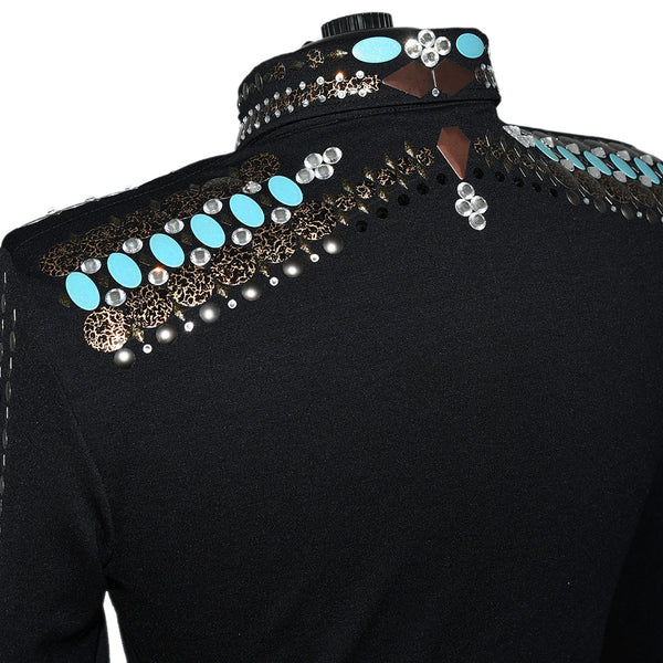 Show Clothes - Brown and Turquoise Show Jacket (2X) - Lisa Nelle