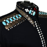 Show Clothes - Brown and Turquoise Show Jacket (2X) - Lisa Nelle