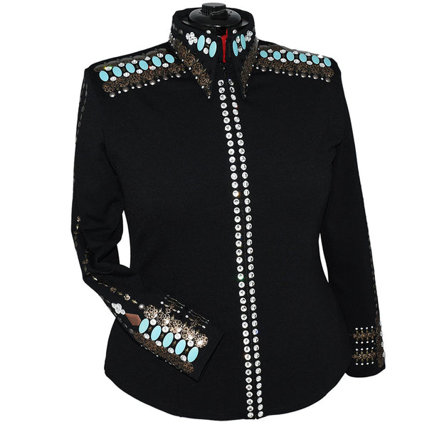 Show Clothes - Brown and Turquoise Show Jacket (2X) - Lisa Nelle