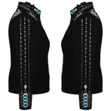Show Clothes - Brown and Turquoise Show Jacket (2X) - Lisa Nelle