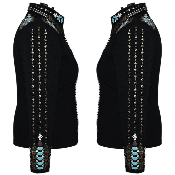 Show Clothes - Brown and Turquoise Show Jacket (2X) - Lisa Nelle