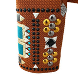 Show Clothes - Cinnamon and Turquoise Show Shirt (L) - Lisa Nelle