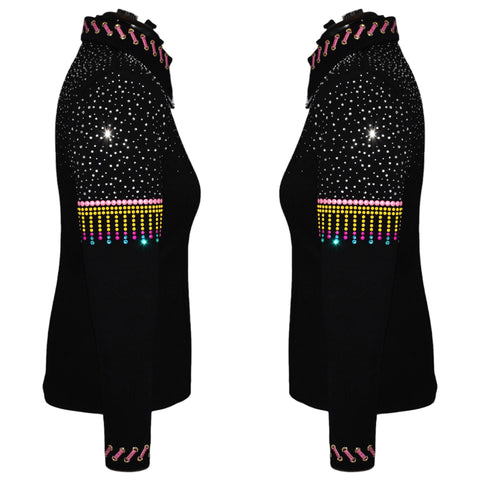 Pink and Yellow Faux Fringe Show Shirt (XL)