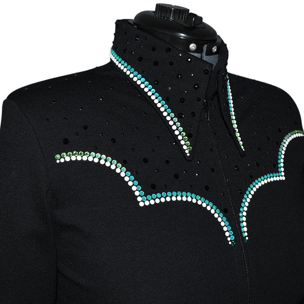 Show Clothes - Teal and Peridot Riding Jacket (M/L) - Lisa Nelle
